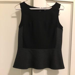 Loft sleeveless black and gray top